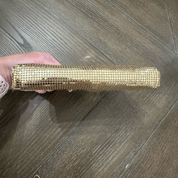 Whiting And Davis Gold Mesh Double Kisslock Clutch Wallet